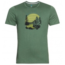 Odlo Wander-/Freizeit Tshirt Crew Neck Nikko mit Waldprint (50% Baumwolle, 50% Polyester) grün Herren